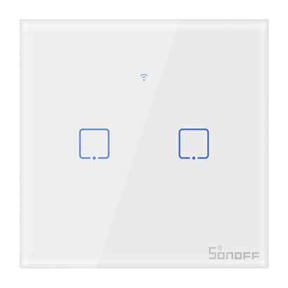 SONOFF smart διακόπτης ΤΧ-T2EU2C, αφής, Wi-Fi, διπλός, λευκός