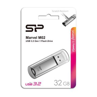 SILICON POWER USB Flash Drive Marvel M02, 32GB, USB 3.2, γκρι