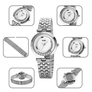 SKMEI γυναικείο ρολόι 1784SI με μεταλλικό μπρασελέ, 31mm, 3 ATM, ασημί