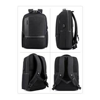 ARCTIC HUNTER τσάντα πλάτης B00120C-BK με θήκη laptop 15.6", μαύρη