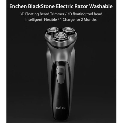 ENCHEN Ξυριστική μηχανή 3D Blackstone, κεφαλή 3D, USB, μπαταρία, μαύρη