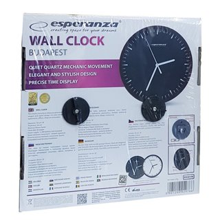 ESPERANZA Ρολόι τοίχου Budapest EHC010W, 20cm, λευκό