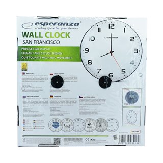ESPERANZA Ρολόι τοίχου San Francisco EHC018F, 30cm, λευκό