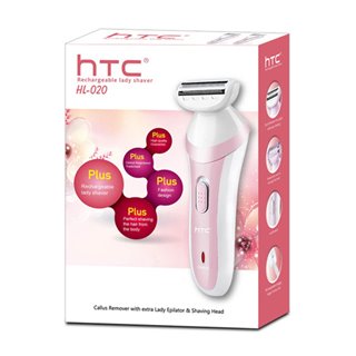 HTC αποτριχωτική μηχανή HL-020, 3 σε 1, επαναφορτιζόμενη, ροζ