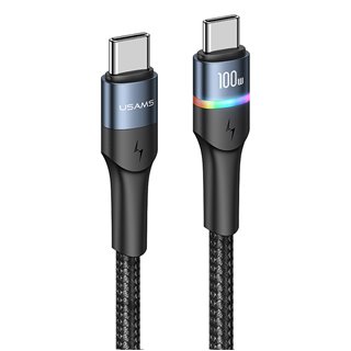USAMS καλώδιο USB Type-C US-SJ537, 100W/5A, PD, 1.2m, μαύρο