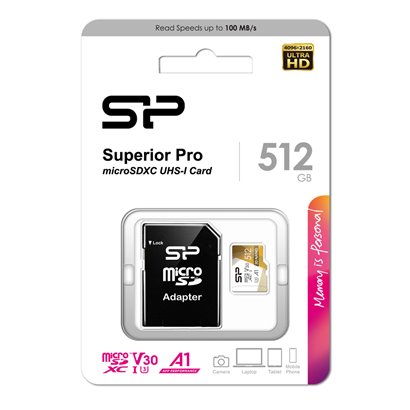 SILICON POWER κάρτα μνήμης Superior Pro microSDXC UHS-I, 512GB, Class 30