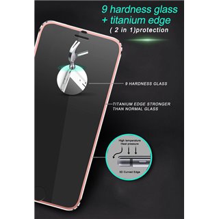POWERTECH Tempered Glass 3D Full Face για iPhone 7/8, titanium, Black