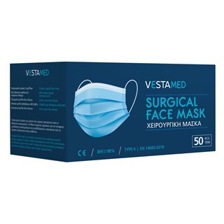 VESTAMED χειρουργική μάσκα 3 στρωμάτων VSM10, ΕΝ 14683, 50τμχ