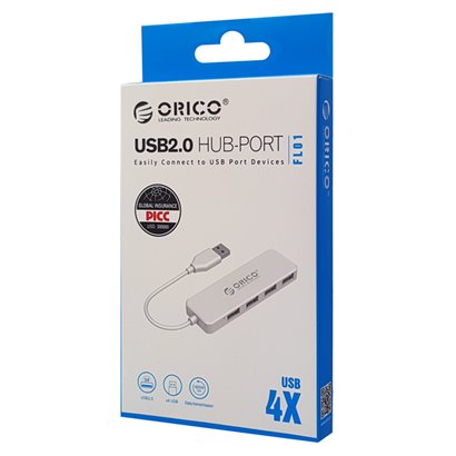 ORICO USB Hub FL01, 4x USB, λευκό