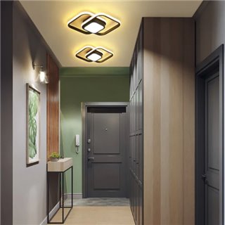 POWERTECH LED φωτιστικό οροφής HLL-0086, 36W, 2100lm, 22.5x22.5cm, μαύρο