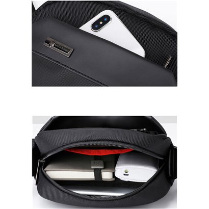 ARCTIC HUNTER τσάντα ώμου K00065 με θήκη tablet, αδιάβροχη, 3L, μαύρη