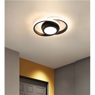 POWERTECH LED φωτιστικό οροφής HLL-0085, 32W, 2800lm, 27x21cm, μαύρο
