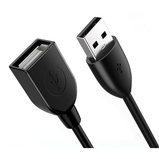 CABLETIME καλώδιο USB 2.0 αρσενικό σε θηλυκό C160, 3A, 1.5m, μαύρο