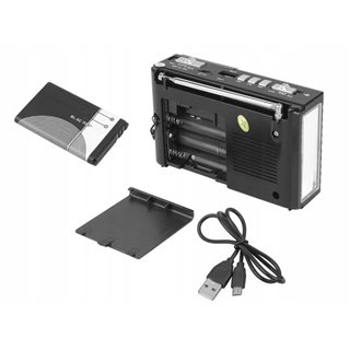 CMIK φορητό ραδιόφωνο & ηχείο MK-918 με φακό, BT/USB/TF/AUX, μαύρο