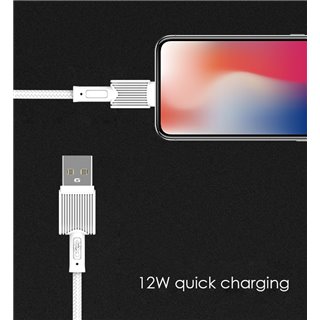 POWERTECH καλώδιο USB σε Lightning eco PTR-0110, 12W 2.4A, 1m, λευκό