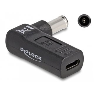 DELOCK αντάπτορας τροφοδοσίας 60014, USB-C σε Sony 6x4.3mm, 90°, μαύρος