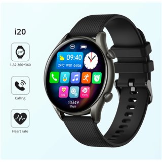 ΙΝΤΙΜΕ smartwatch i20, 1.32", voice assistant, ηχείο & mic, μαύρο