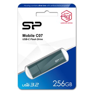 SILICON POWER USB-C Flash Drive Mobile C07, 256GB, USB 3.2, μπλε