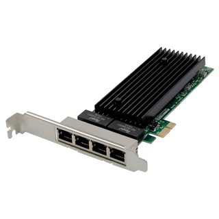 POWERTECH κάρτα επέκτασης PCIe σε 4x RJ45 ST7229, 1000Mbps, JL82576EB