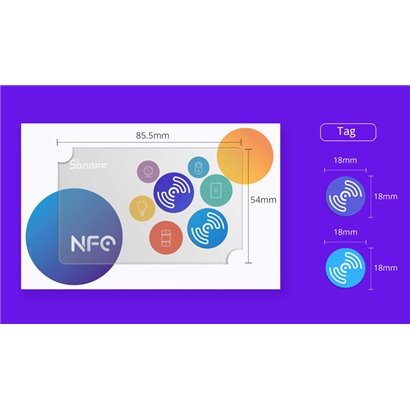 SONOFF smart αυτοκόλλητο NFC Tag, κάρτα με 2τμχ