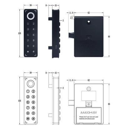 KERONG ηλεκτροπύρος KR-S1030, συνδυασμού & fingerprint, μαύρος