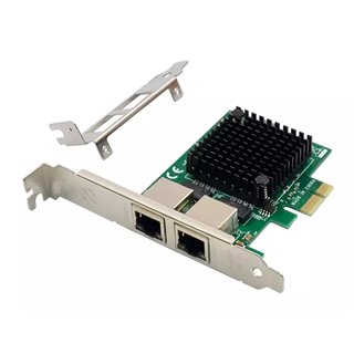 POWERTECH κάρτα επέκτασης PCIe σε 2x RJ45 Gigabit ST7279, JL82571GB