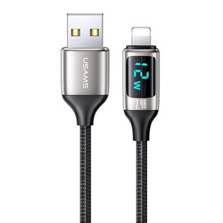 USAMS καλώδιο Lightning σε USB US-SJ543, 2.4A, 1.2m, ασημί