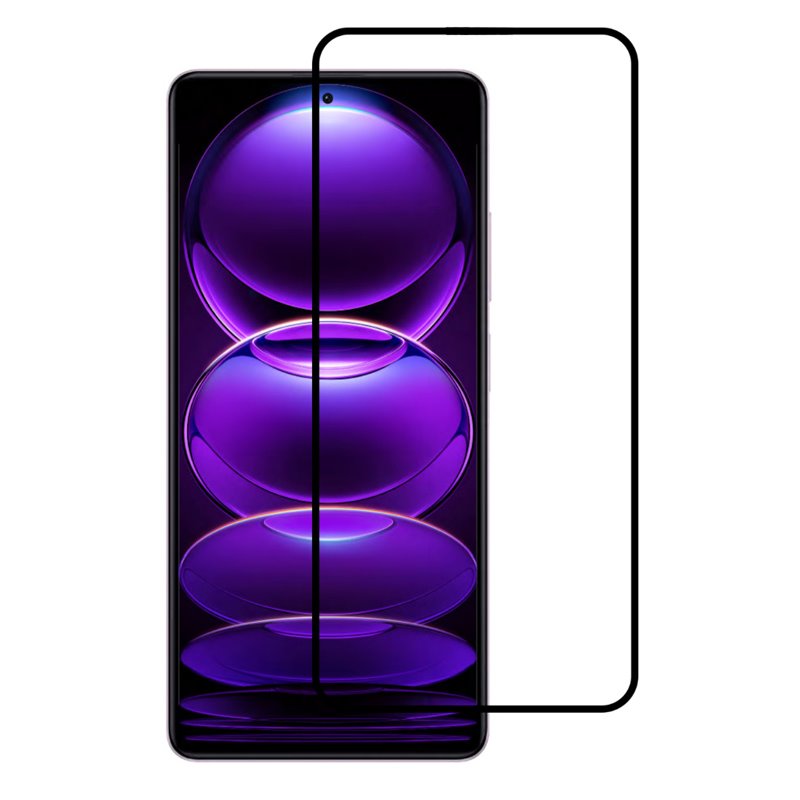 POWERTECH tempered glass 5D, full glue, Xiaomi Redmi Note 12 Pro, μαύρο