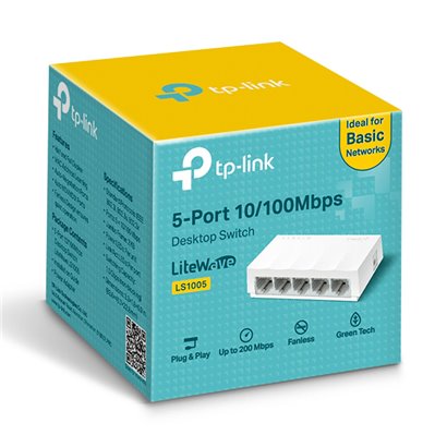 TP-LINK desktop switch LiteWave LS1005, 5-port 10/100Mbps, Ver 1.0