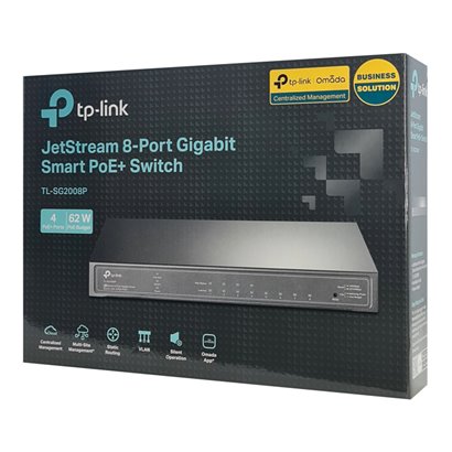 TP-LINK JetStream switch TL-SG2008P, 8-Port Gigabit, 4x PoE+, Ver. 3.0