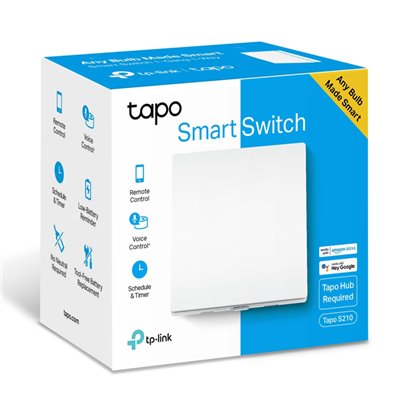 TP-LINK smart διακόπτης Tapo S210 με μπαταρία, μονός, 868MHz, Ver 1.0