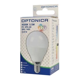 OPTONICA LED λάμπα G45 1402, 5.5W, 4500K, E14, 450lm