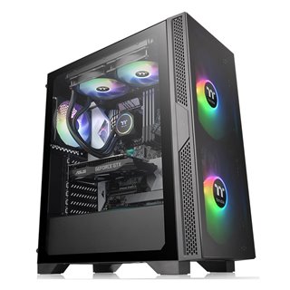 THERMALTAKE PC case mid tower Versa T25 TG, 416x210x480mm, 1x fan, μαύρο