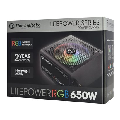 THERMALTAKE τροφοδοτικό PC Litepower RGB, 650W, Non Modular, Active PFC