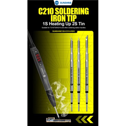 SUNSHINE soldering iron tip SS-C210 τύπου K, για T210, 80mm