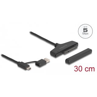 DELOCK αντάπτορας USB/USB-C σε SATA 61042 για 2.5" HDD/SSD, 6Gbps