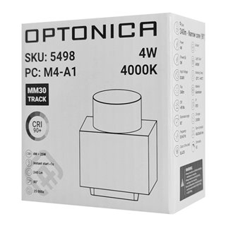 OPTONICA LED μαγνητικό φωτιστικό 5498, 4W, 4000K, μεταλλικό, μαύρο