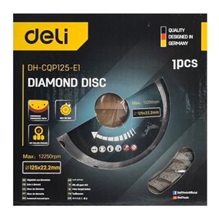 DELI δίσκος κοπής διαμαντέ DH-CQP125-E1, δομικών υλικών, 125mm, 12250rpm