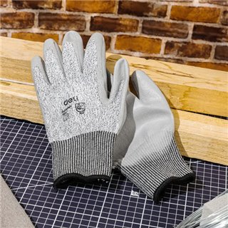 DELI γάντια εργασίας DL521043L, ανθεκτικά σε κοψίματα, L, γκρι