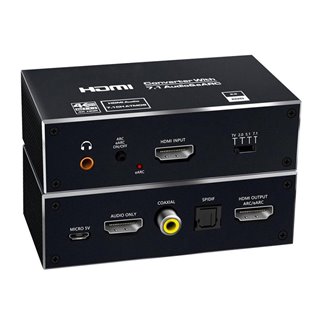 HDMI audio extractor CAB-H151, 7.1 Audio, 4K/60Hz, eARC, μαύρο
