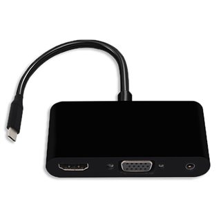 POWERTECH αντάπτορας USB-C σε HDMI/VGA/3.5mm CAB-UC064, 4K/30Hz, μαύρος