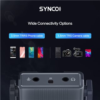 SYNCO ασύρματο μικρόφωνο WMic-TS Mini, ενσωματωμένο clip-on, UHF, γκρι