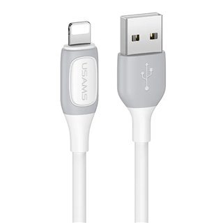 USAMS καλώδιο Lightning σε USB US-SJ595, 2.4A, 1m, λευκό