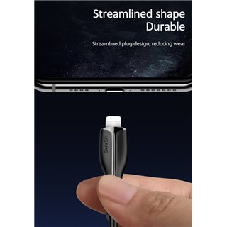 USAMS καλώδιο Lightning σε USB US-SJ371, 2A, 1m, μαύρο