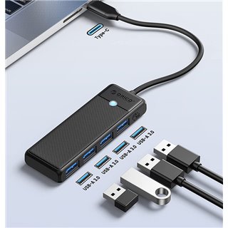 ORICO USB-C hub PAPW4A-C3 με 4x USB θύρες, 5Gbps, μαύρο