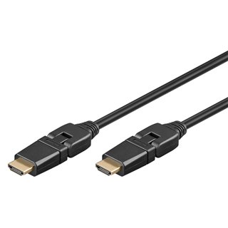GOOBAY καλώδιο HDMI 61283 Ethernet, 360° βύσμα, 4K 18Gbit/s, 1.5m, μαύρο