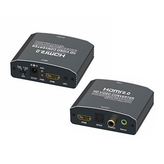 POWERTECH HDMI audio extractor CAB-H153, 4K/60Hz, γκρι