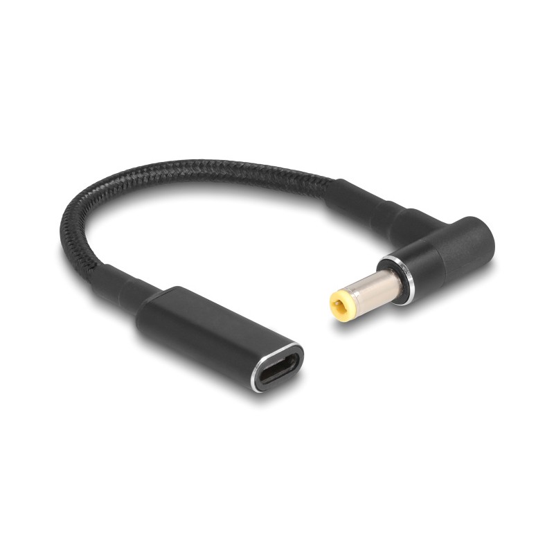 POWERTECH καλώδιο τροφοδοσίας CAB-UC068, USB-C σε 5.5x2.5mm, 15cm, μαύρο