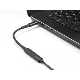 POWERTECH καλώδιο τροφοδοσίας CAB-UC069, USB-C σε 5.5x2.1mm, 15cm, μαύρο