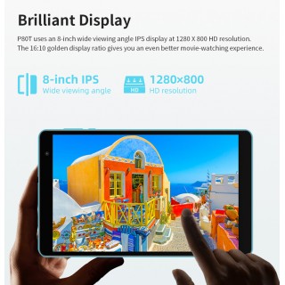 TECLAST tablet P80T, 8" HD, 4GB, 64GB, Android 12, μπλε